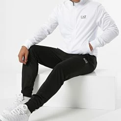 Top 10 👍 Ensemble De Survetement 8NPV71-PJ08Z Blanc Noir de EA7 Emporio Armani ⭐