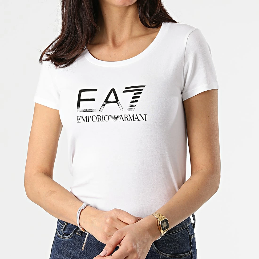 Sortie 👍 Tee 👕 Shirt Femme 8NTT63-TJ12Z Blanc de EA7 Emporio Armani 🌟