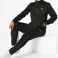Promo ❤️ Ensemble De Survêtement 8NPV71-PJ08Z Noir Doré de EA7 Emporio Armani 👍