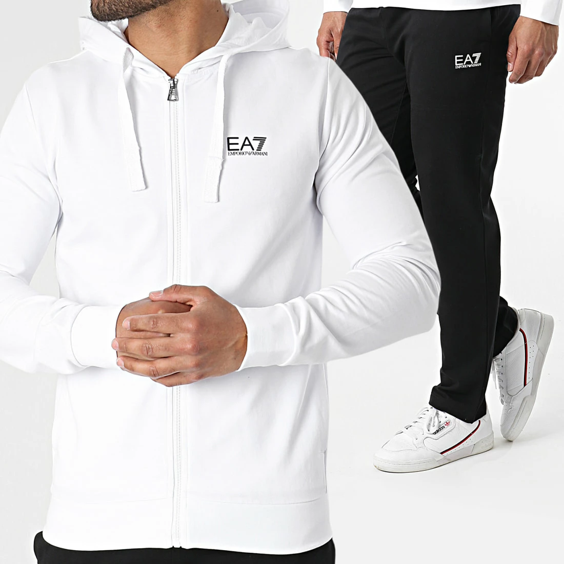 Le moins cher 😉 Ensemble De Survetement 8NPV50-PJ05Z Blanc Noir de EA7 Emporio Armani 🥰