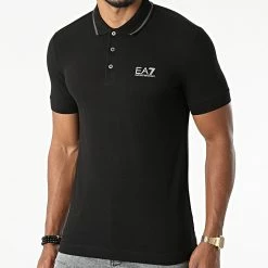 Acheter 💯 Polo Manches Courtes 8NPF06-PJ04Z Noir de EA7 Emporio Armani ✨