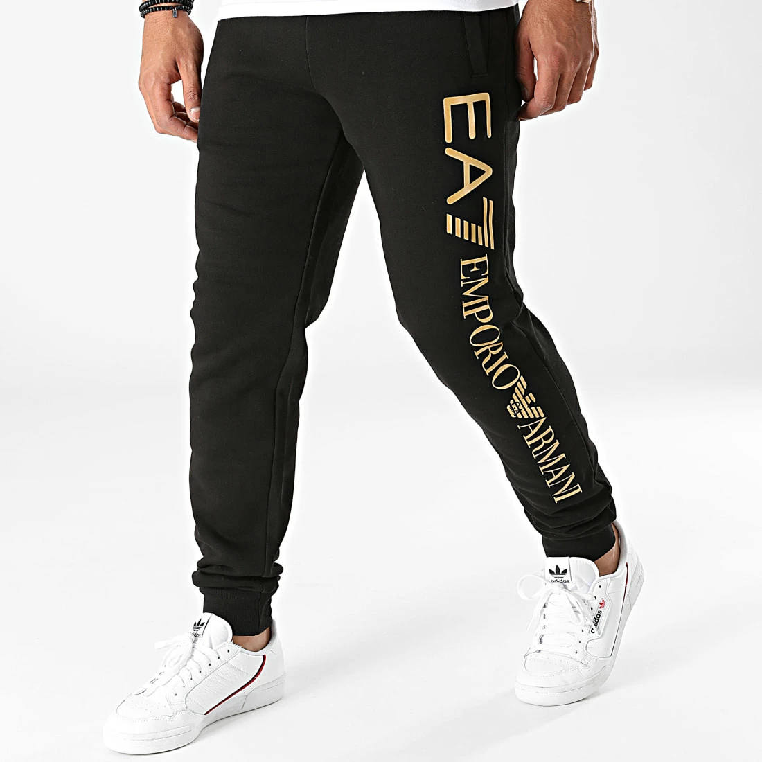 Nouveau 😉 Pantalon Jogging 8N99B5-PJ07Z Noir Doré de EA7 Emporio Armani 😀