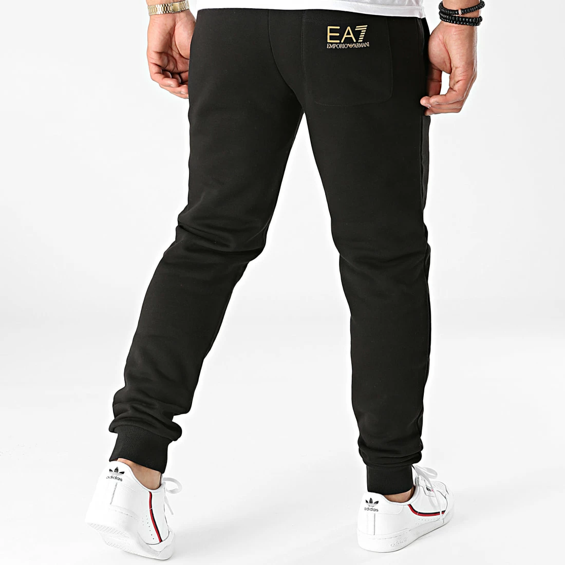 Nouveau 😉 Pantalon Jogging 8N99B5-PJ07Z Noir Doré de EA7 Emporio Armani 😀 – Image 4