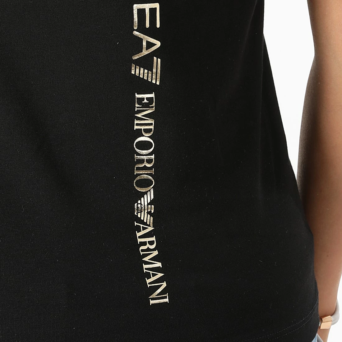 Meilleure vente ✔️ Tee 👚 Shirt Femme 6KTT18-TJ12Z Noir Doré de EA7 Emporio Armani 👏 – Image 2