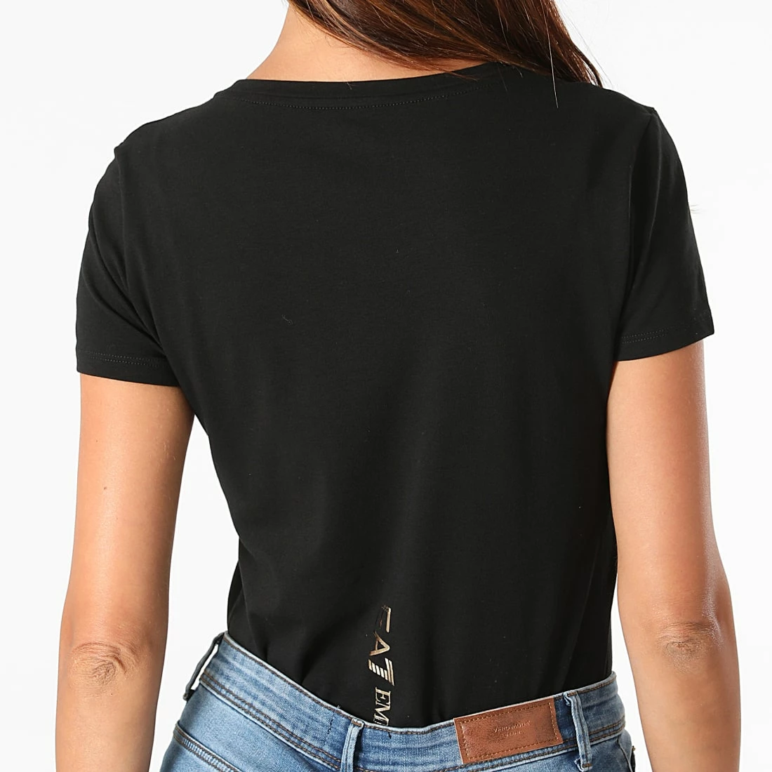 Meilleure vente ✔️ Tee 👚 Shirt Femme 6KTT18-TJ12Z Noir Doré de EA7 Emporio Armani 👏 – Image 4