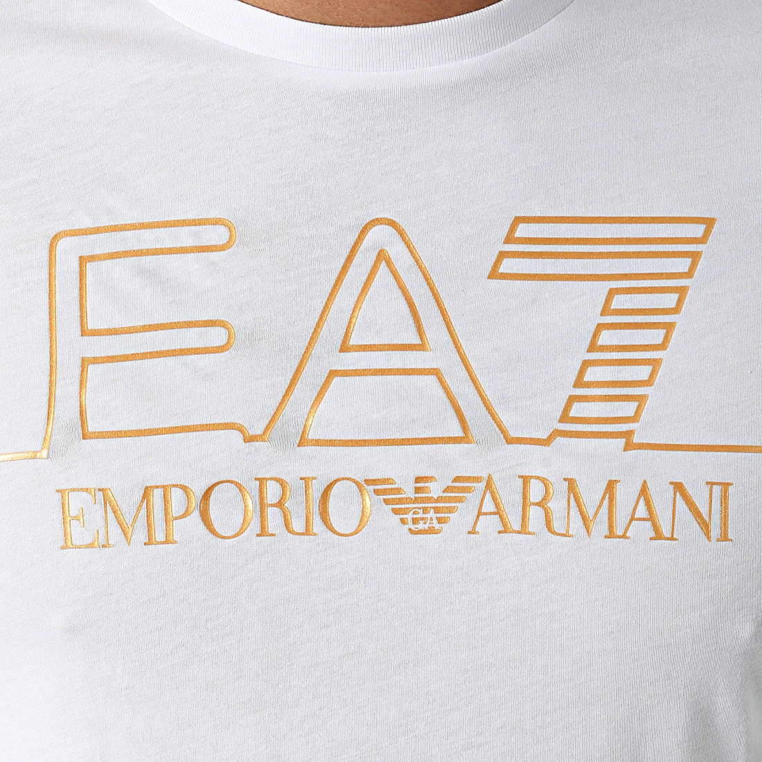 Meilleure vente ✔️ Tee 👕 Shirt 6KPT19-PJM9Z Blanc Doré de EA7 Emporio Armani 👍 – Image 2