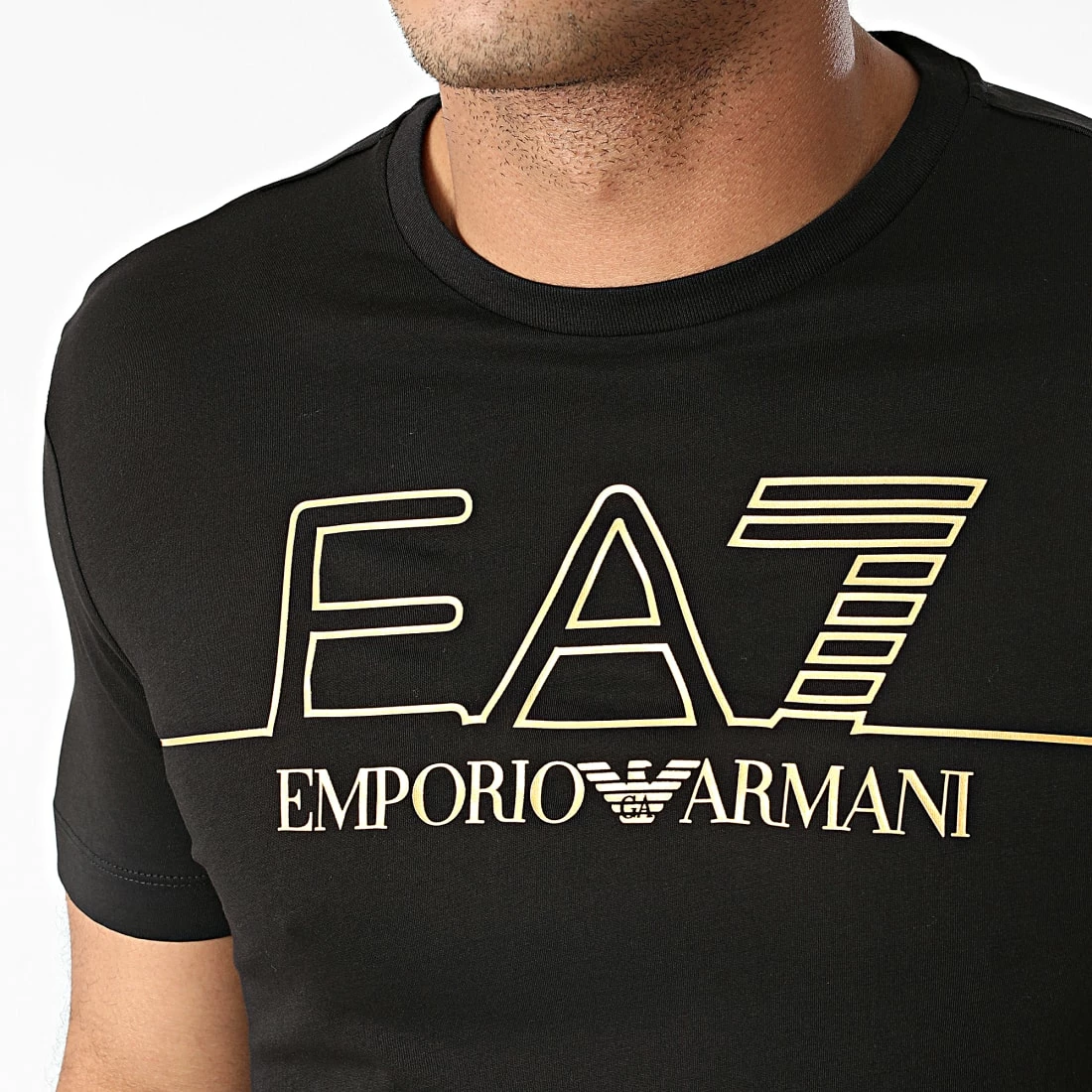 De gros ✨ Tee 👕 Shirt 6KPT19-PJM9Z Noir Doré de EA7 Emporio Armani 😉 – Image 2