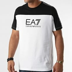 Top 10 ❤️ Tee 👚 Shirt A Bandes 6KPT10-PJ7CZ Blanc Noir de EA7 Emporio Armani ⭐
