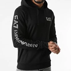 Sortie 👏 Sweat Capuche 8NPM18-PJ05Z Noir de EA7 Emporio Armani ⌛
