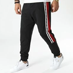 Meilleure vente ✨ Pantalon Jogging A Bandes 6KPP65-PJ05Z Noir Rouge de EA7 Emporio Armani 🎁