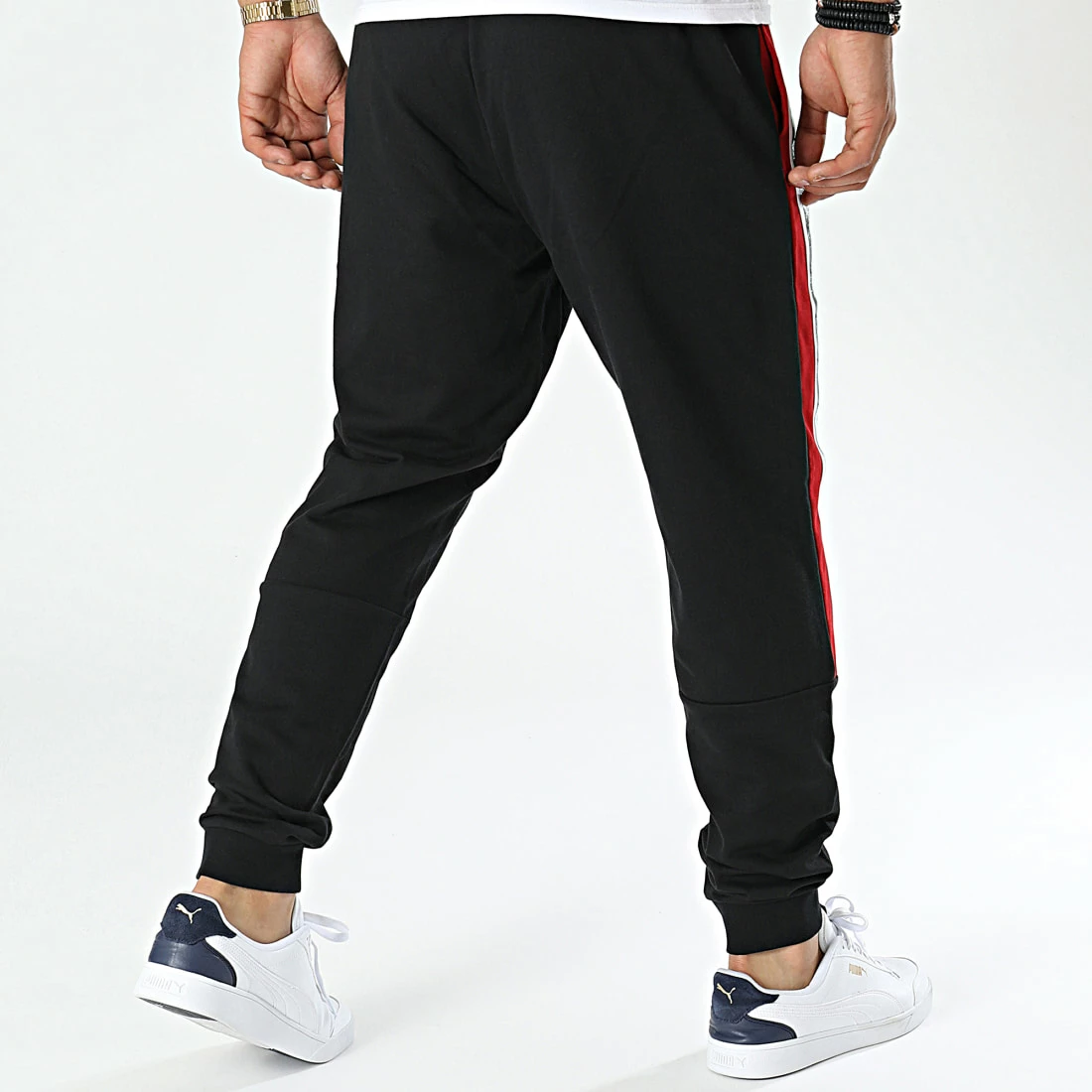 Meilleure vente ✨ Pantalon Jogging A Bandes 6KPP65-PJ05Z Noir Rouge de EA7 Emporio Armani 🎁 – Image 4