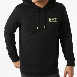 De gros ⌛ Sweat Capuche 6KPM47-PJ05Z Noir de EA7 Emporio Armani 🔥