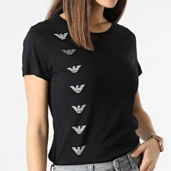 Acheter 🥰 Tee 👚 Shirt Femme 3LTT12-TJFJZ Noir de EA7 Emporio Armani 💯