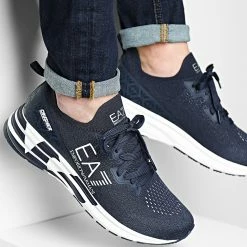 Remise 🔥 Baskets X8X095 XK240 Navy White de EA7 Emporio Armani 👍