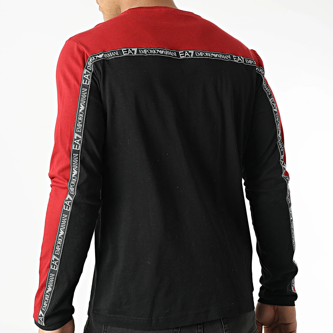 Vente flash ⭐ Tee 👚 Shirt Manches Longues 6KPT11-PJ7CZ Rouge Noir de EA7 Emporio Armani 👏 – Image 4