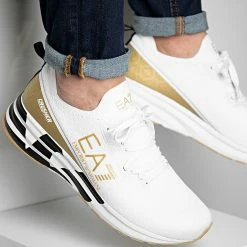 Coupon 👏 Baskets X8X095 XK240 White Light Gold Black de EA7 Emporio Armani 🎁