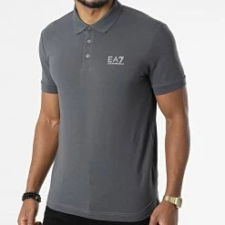 Meilleure vente 🧨 Polo Manches Courtes 8NPF04-PJM5Z Gris Anthracite de EA7 Emporio Armani 👍