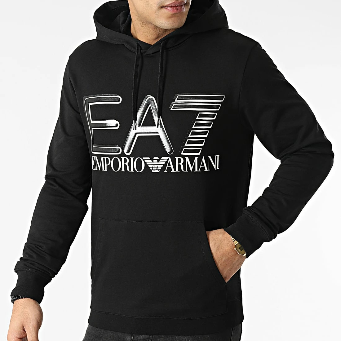 Grosses soldes 😍 Sweat Capuche 3LPM45-PJFGZ Noir de EA7 Emporio Armani 😉