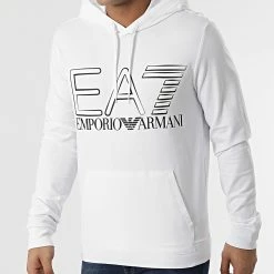 Promo 💯 Sweat Capuche 3LPM45-PJFGZ Blanc de EA7 Emporio Armani 🧨