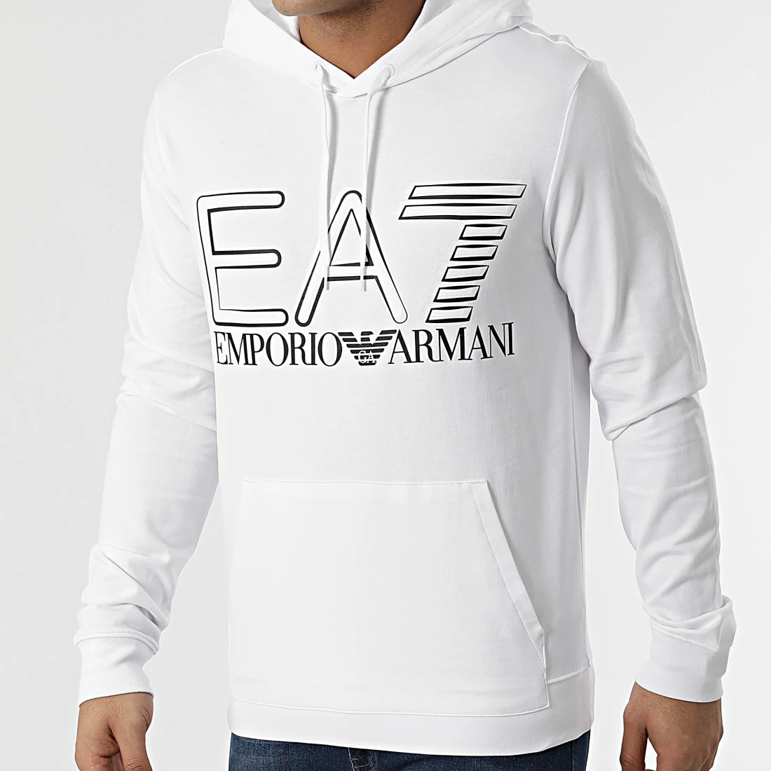 Promo 💯 Sweat Capuche 3LPM45-PJFGZ Blanc de EA7 Emporio Armani 🧨