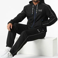 Bon marché 👏 Ensemble De Survetement 3LPV02-PNP5Z Noir de EA7 Emporio Armani ⌛