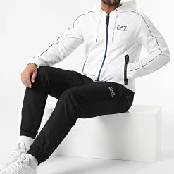 Top 10 🥰 Ensemble De Survetement 3LPV02-PNP5Z Blanc Noir de EA7 Emporio Armani 💯