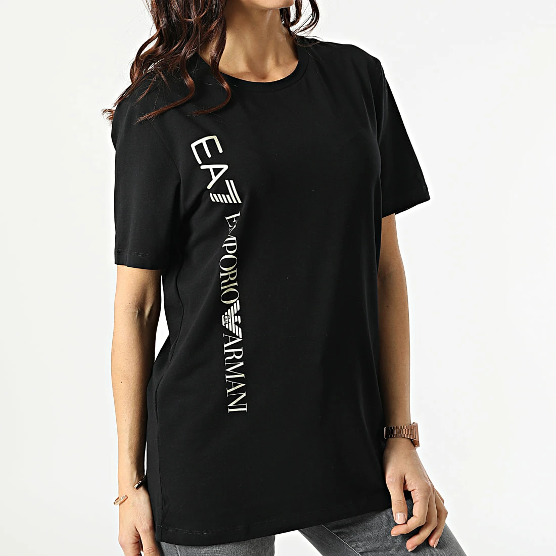 Nouveau 🔔 Tee 👚 Shirt Femme 3LTT09 Noir de EA7 Emporio Armani 🔥