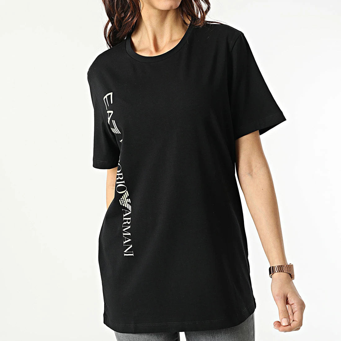 Nouveau 🔔 Tee 👚 Shirt Femme 3LTT09 Noir de EA7 Emporio Armani 🔥 – Image 3