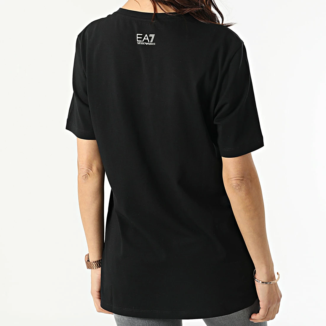 Nouveau 🔔 Tee 👚 Shirt Femme 3LTT09 Noir de EA7 Emporio Armani 🔥 – Image 4