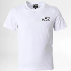 Nouveau 🥰 Tee 👚 Shirt Enfant 3LBT51 Blanc de EA7 Emporio Armani 🎉