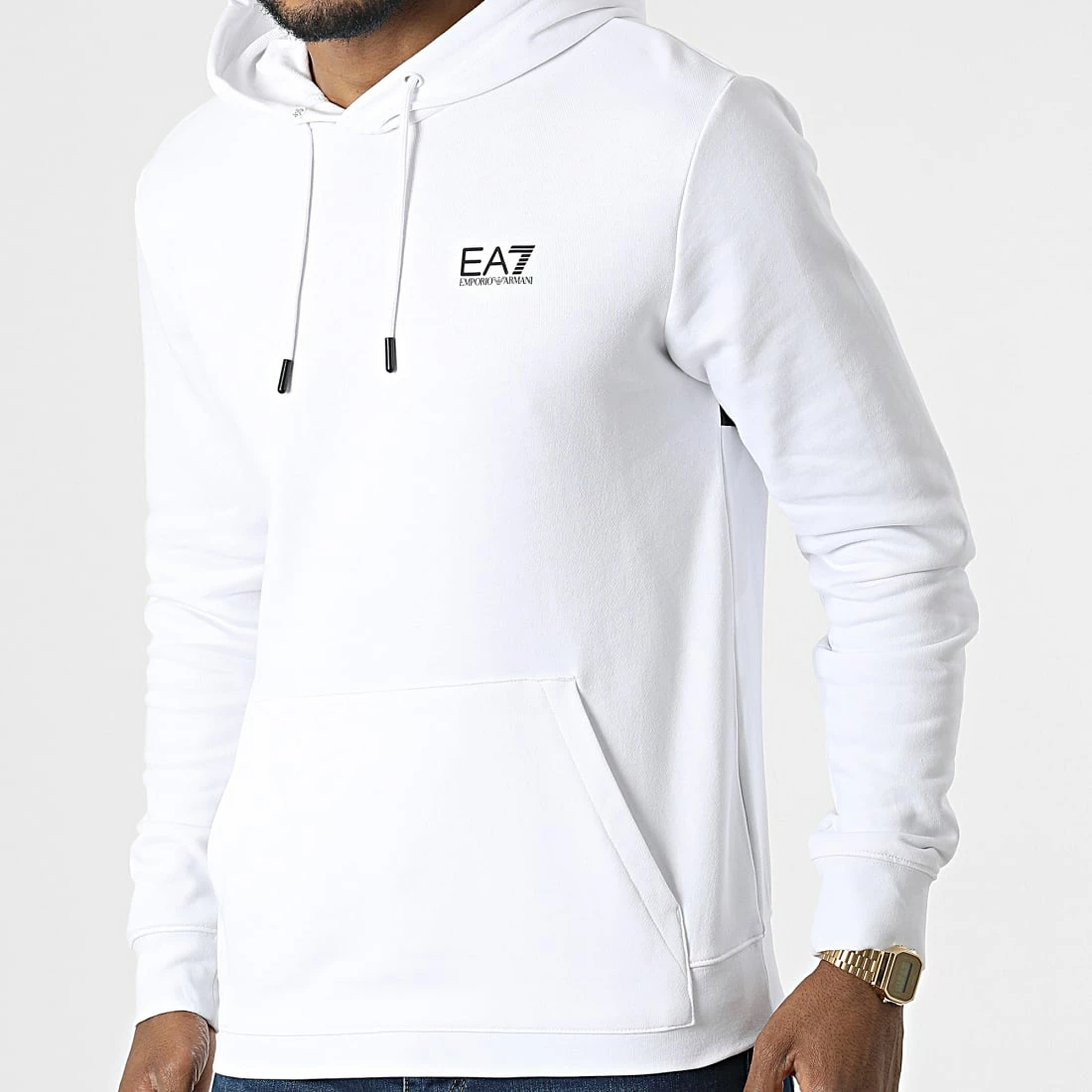De gros ✔️ Sweat Capuche 3LPM61-PJ3QZ Blanc de EA7 Emporio Armani 🥰