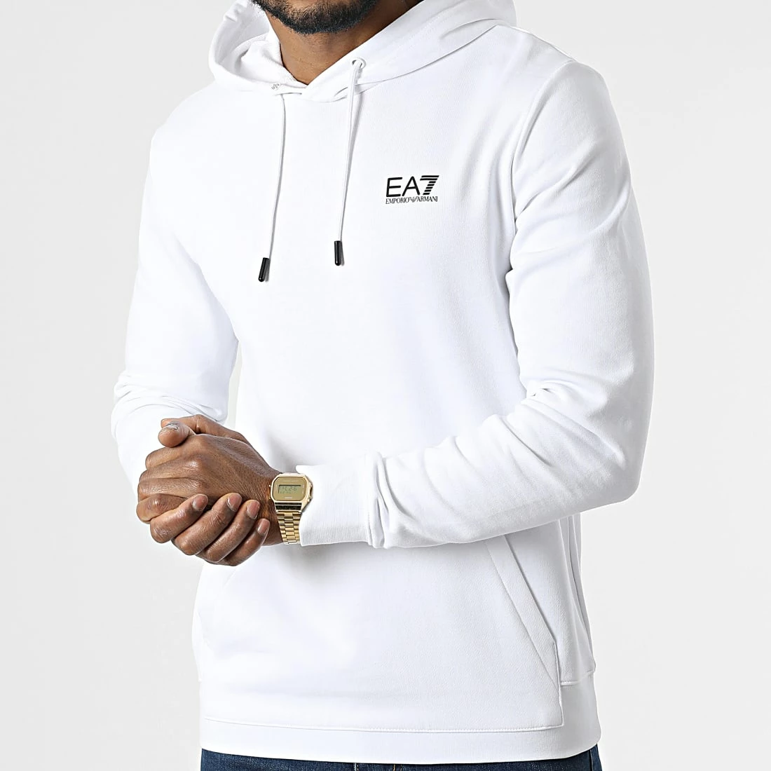 De gros ✔️ Sweat Capuche 3LPM61-PJ3QZ Blanc de EA7 Emporio Armani 🥰 – Image 3