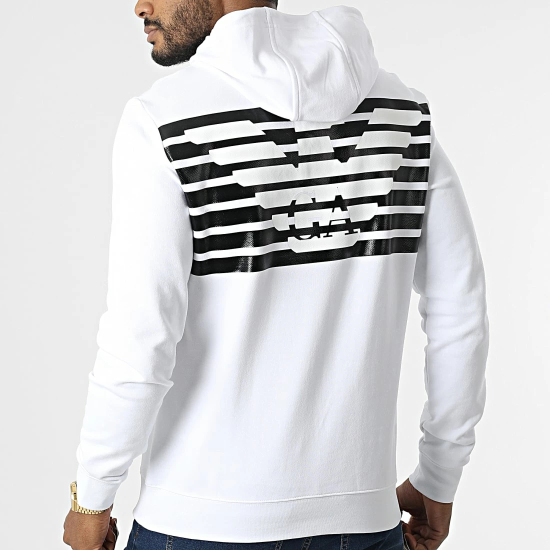 De gros ✔️ Sweat Capuche 3LPM61-PJ3QZ Blanc de EA7 Emporio Armani 🥰 – Image 4