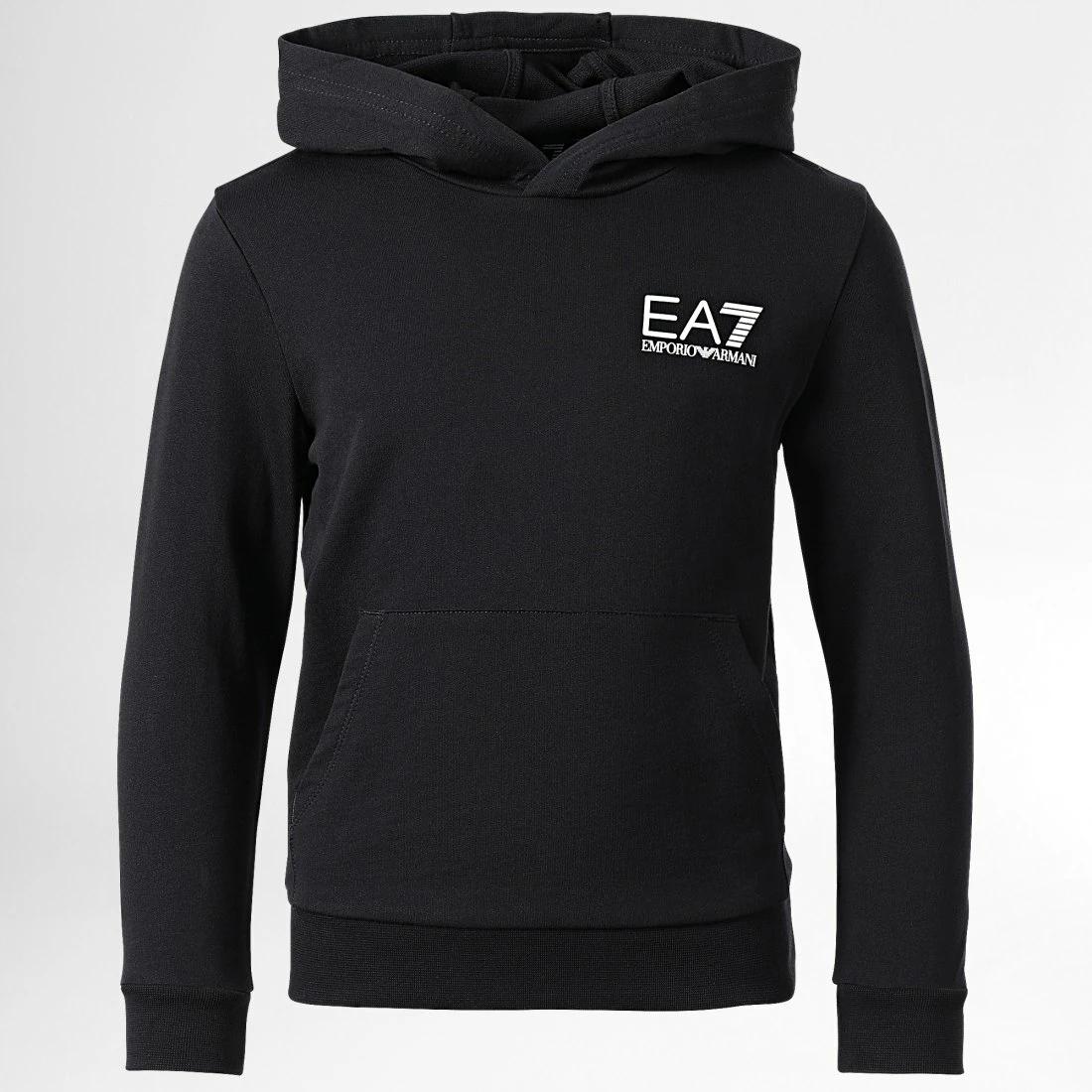 Grosses soldes 🧨 Sweat Capuche Enfant 3LBM52 Noir de EA7 Emporio Armani 🎉