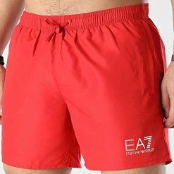 Bon marché 🔔 Short De Bain 902000-CC721 Rouge Argenté de EA7 Emporio Armani 😉