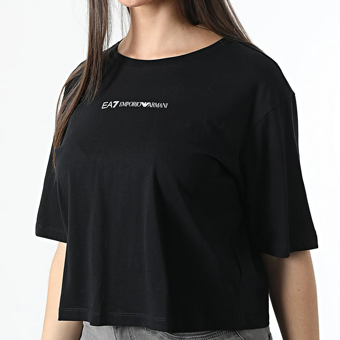 Meilleur prix 🛒 Tee 👚 Shirt Femme Crop 3LTT21 Noir de EA7 Emporio Armani 🥰 – Image 3