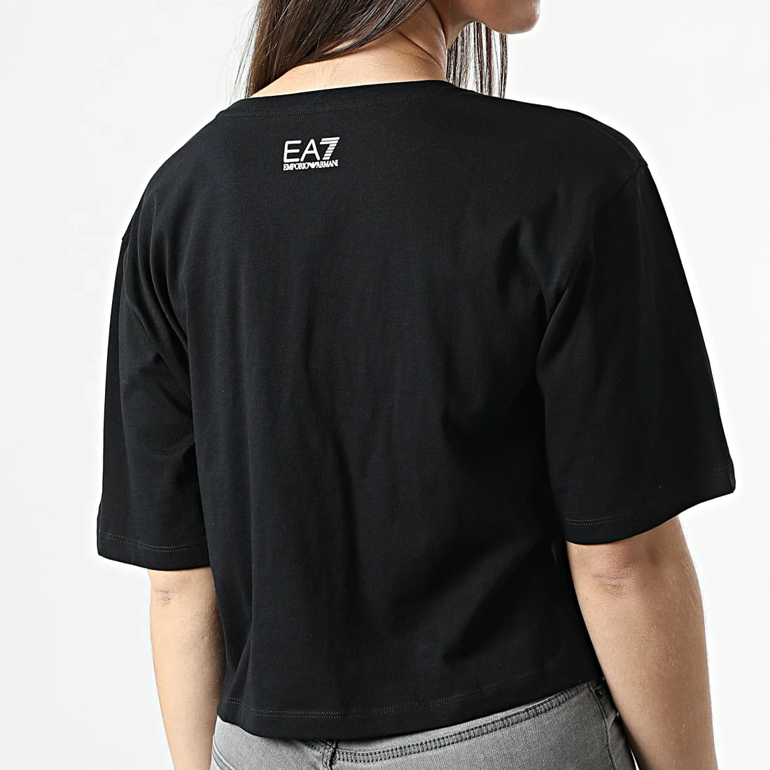 Meilleur prix 🛒 Tee 👚 Shirt Femme Crop 3LTT21 Noir de EA7 Emporio Armani 🥰 – Image 4