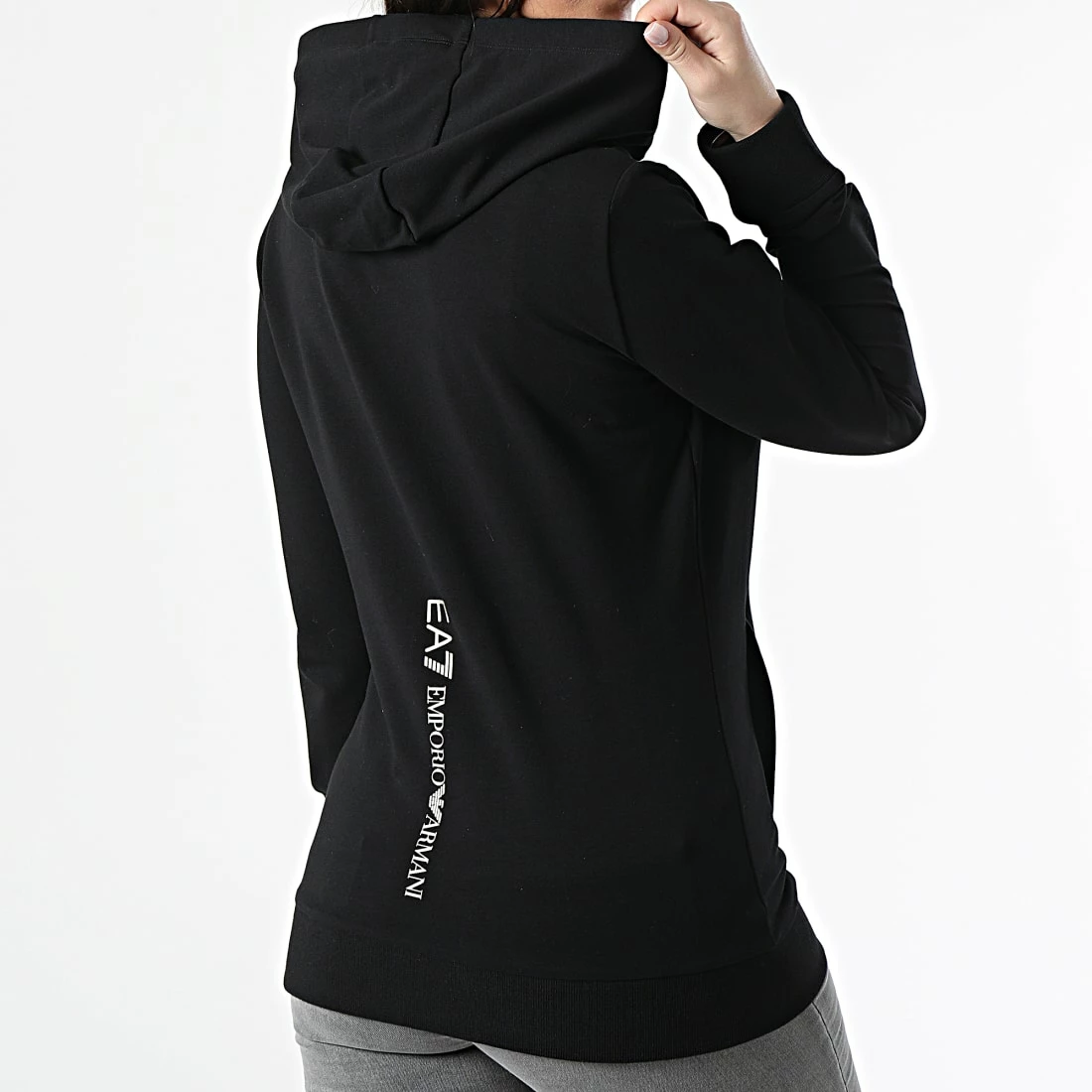 Sortie 💯 Sweat Capuche Femme 8NTM36 Noir de EA7 Emporio Armani 🤩 – Image 4