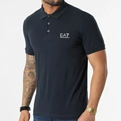 Tout neuf ✨ Polo Manches Courtes 8NPF04-PJM5Z Bleu Marine de EA7 Emporio Armani 👏