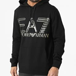 Coupon 🥰 Sweat Capuche 3LPM45-PJFGZ Noir de EA7 Emporio Armani ⭐