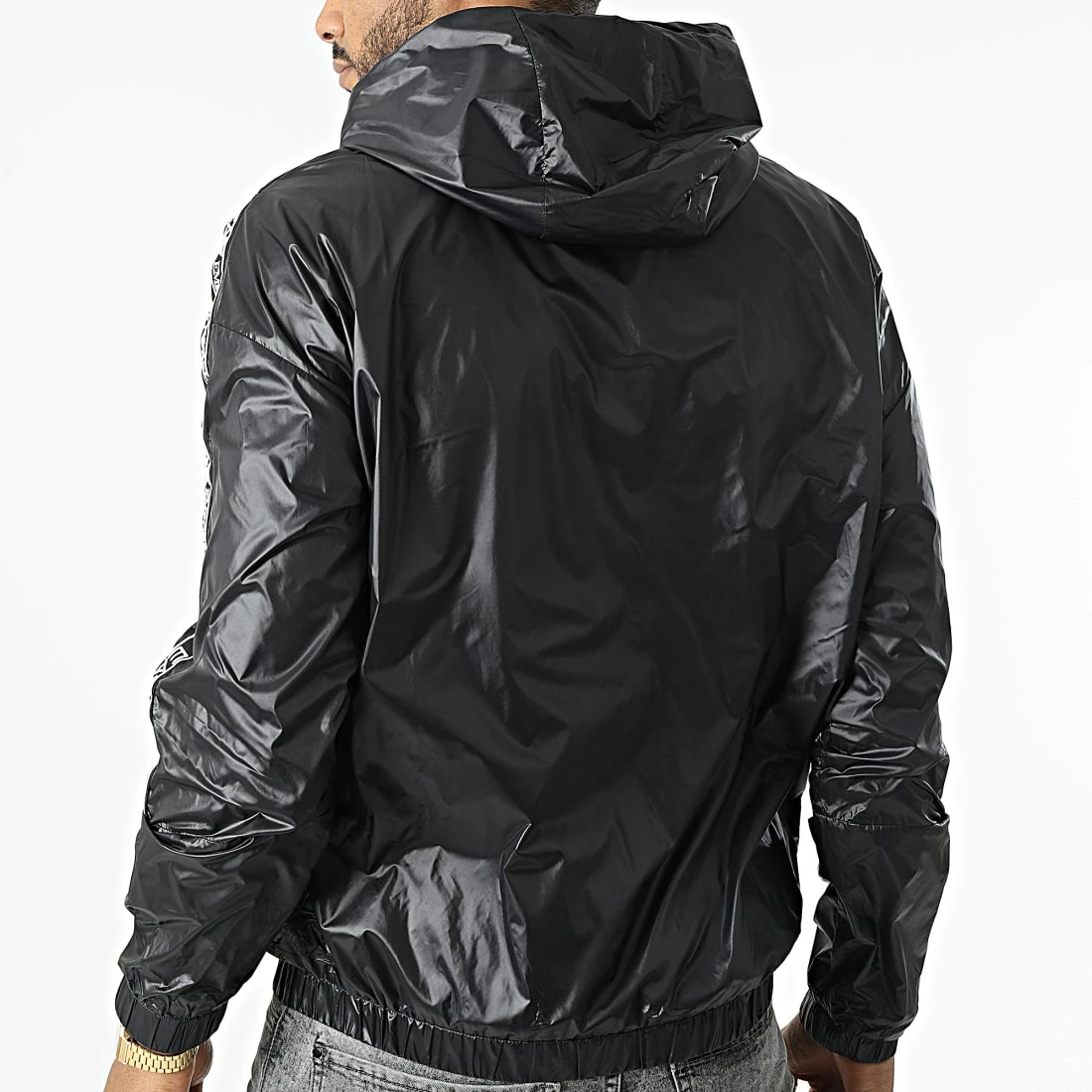 Bon marché 👏 Coupe-Vent A Bandes 3LPB29-PNR4Z Noir de EA7 Emporio Armani 🔥 – Image 4