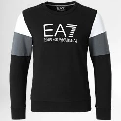 Grosses soldes 👍 Sweat Crewneck Enfant 3LMB64 Noir de EA7 Emporio Armani 👍