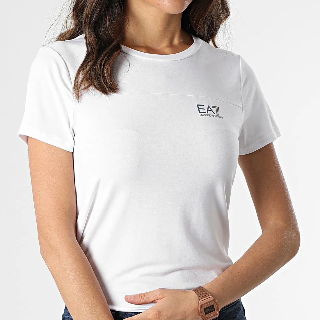 Le moins cher 🧨 Tee 👕 Shirt Femme 3LTT03 Blanc de EA7 Emporio Armani 🔥 – Image 3