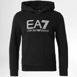 De gros 🎁 Sweat Capuche Enfant 3LBM55 Noir de EA7 Emporio Armani 🛒