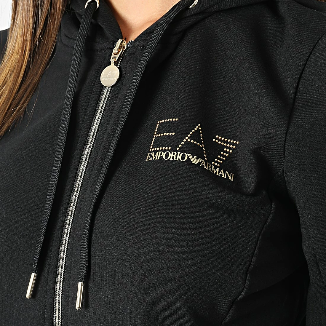 De gros 🤩 Ensemble De Survetement Femme 8NTV51 Noir Doré de EA7 Emporio Armani 🌟 – Image 2