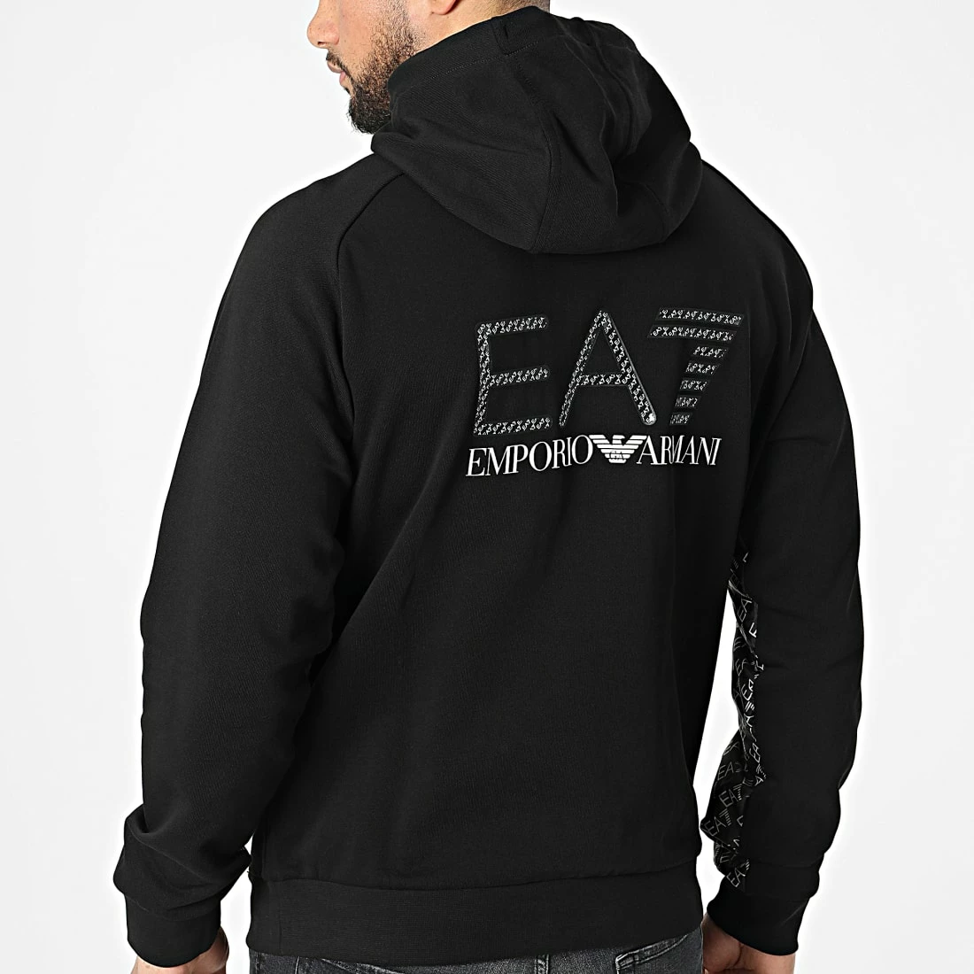 Coupon 😀 Sweat Col Zippé Capuche 3LPM55-PJEQZ Noir de EA7 Emporio Armani 🎁 – Image 4