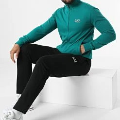Acheter 🧨 Ensemble De Survetement 8NPV52-PJ05Z Vert Noir de EA7 Emporio Armani 😍