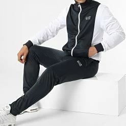 Le moins cher ✨ Ensemble Veste Zippée Et Pantalon Jogging 3LPV63-PJ08Z Bleu Marine Blanc de EA7 Emporio Armani ✨