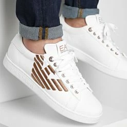 Vente flash ⌛ Baskets X8X001-XK255 White Bronze de EA7 Emporio Armani 🧨