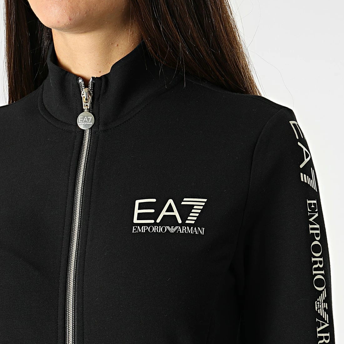 Meilleure vente 😍 Veste Zippée Femme 3LTM08-TJCQZ Noir Doré de EA7 Emporio Armani 👏 – Image 2